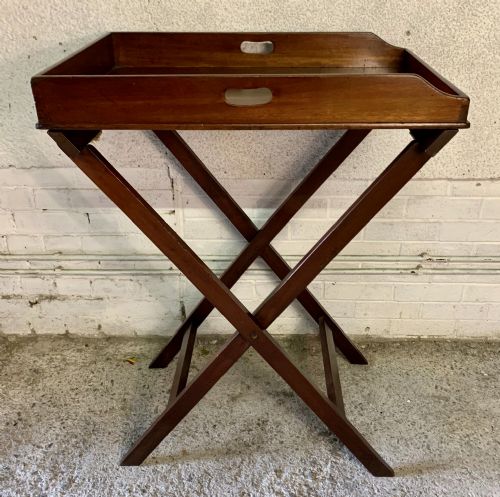 MID 19TH CENTURY MAHOGANY BUTLER'S TRAY ON ORIGINAL STAND - ADDITIONAL PHOTO 7