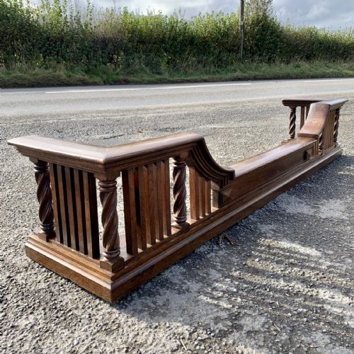 circa 1900 large scale oak fender from a country house - CATEGORY: ANTIQUE FIREPLACES - DATED 1900