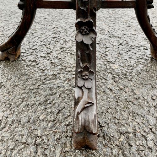 19TH CENTURY CHINESE CARVED PLANT STAND WITH MARBLE INSET - ADDITIONAL PHOTO 7