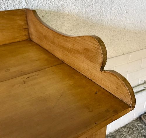 VICTORIAN PINE WRITING TABLE ON TURNED FAUX BAMBOO LEGS - ADDITIONAL PHOTO 3