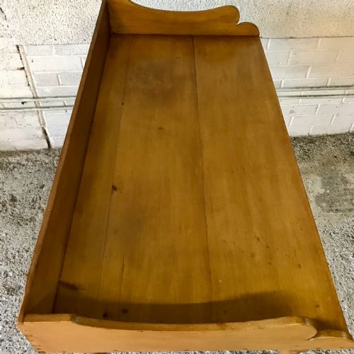 VICTORIAN PINE WRITING TABLE ON TURNED FAUX BAMBOO LEGS - ADDITIONAL PHOTO 5