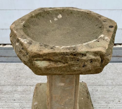 EARLY 20TH CENTURY CARVED PURBECK STONE BIRD BATH - ADDITIONAL PHOTO 2