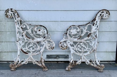 PAIR OF VICTORIAN CAST IRON BENCH ENDS BELIEVED TO BE COALBROOKDALE - ADDITIONAL PHOTO 1