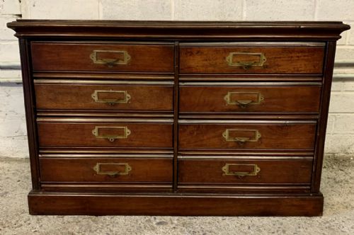VICTORIAN MAHOGANY DESK TOP FILING CABINET WITH DROP FLAP DRAWERS - ADDITIONAL PHOTO 1