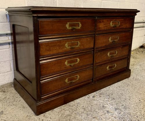 VICTORIAN MAHOGANY DESK TOP FILING CABINET WITH DROP FLAP DRAWERS - ADDITIONAL PHOTO 3