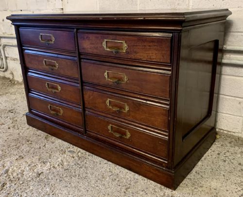 VICTORIAN MAHOGANY DESK TOP FILING CABINET WITH DROP FLAP DRAWERS - ADDITIONAL PHOTO 4