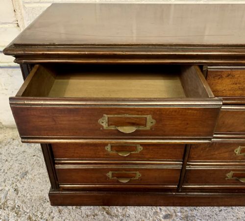 VICTORIAN MAHOGANY DESK TOP FILING CABINET WITH DROP FLAP DRAWERS - ADDITIONAL PHOTO 7