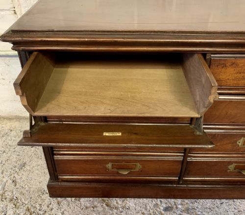 VICTORIAN MAHOGANY DESK TOP FILING CABINET WITH DROP FLAP DRAWERS - ADDITIONAL PHOTO 8