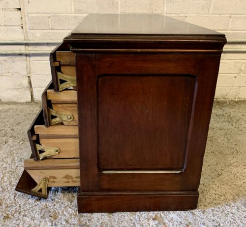 VICTORIAN MAHOGANY DESK TOP FILING CABINET WITH DROP FLAP DRAWERS - ADDITIONAL PHOTO 9