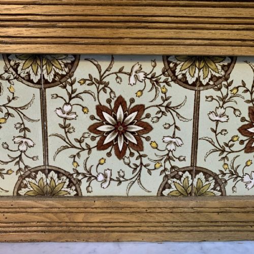 VICTORIAN ASH WASHSTAND WITH MARBLE TOP AND TILED UPSTAND - ADDITIONAL PHOTO 9