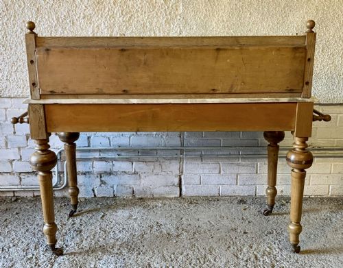 VICTORIAN ASH WASHSTAND WITH MARBLE TOP AND TILED UPSTAND - ADDITIONAL PHOTO 13