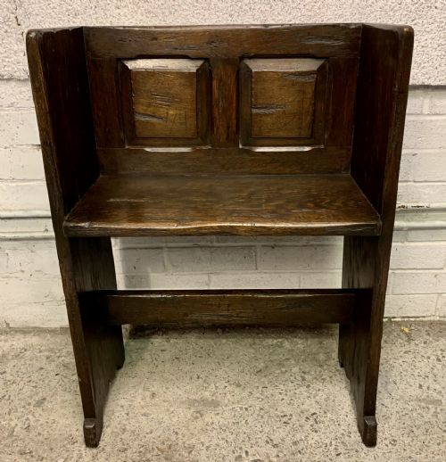 19TH CENTURY SINGLE SEAT OAK PEW - ADDITIONAL PHOTO 1