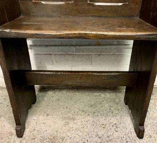 19TH CENTURY SINGLE SEAT OAK PEW - ADDITIONAL PHOTO 4