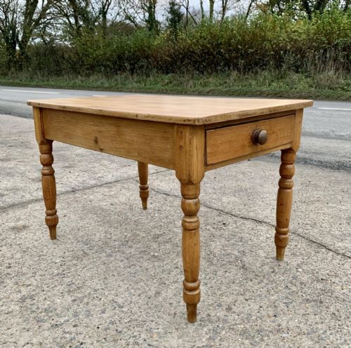 victorian pine kitchen table with drawers at both ends - CATEGORY: ANTIQUE TABLES - DATED VICTORIAN