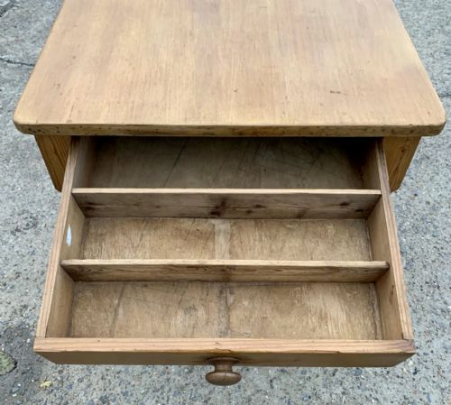 VICTORIAN PINE KITCHEN TABLE WITH DRAWERS AT BOTH ENDS - ADDITIONAL PHOTO 5