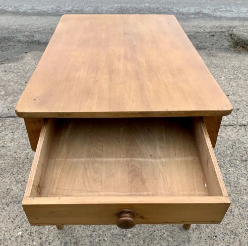 VICTORIAN PINE KITCHEN TABLE WITH DRAWERS AT BOTH ENDS - ADDITIONAL PHOTO 11