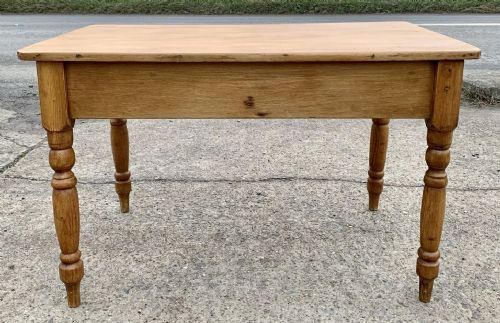 VICTORIAN PINE KITCHEN TABLE WITH DRAWERS AT BOTH ENDS - ADDITIONAL PHOTO 12