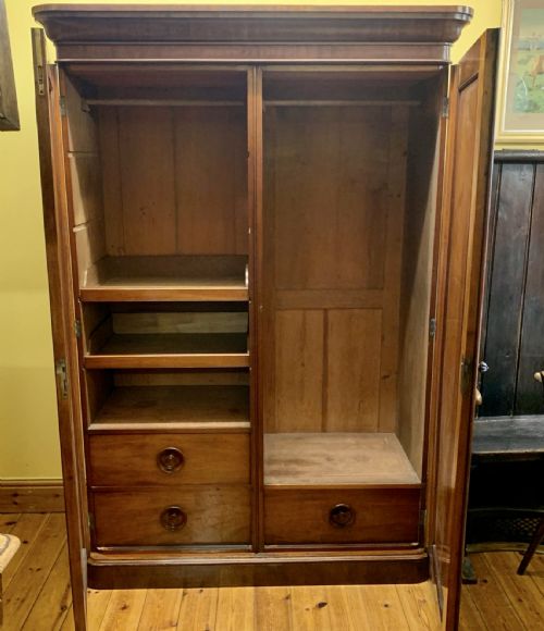 VICTORIAN MAHOGANY 2 DOOR WARDROBE - ADDITIONAL PHOTO 2