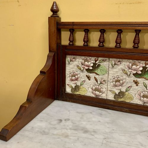 VICTORIAN MAHOGANY WASHSTAND WITH MARBLE TOP AND GALLERY TILED BACK STAND - ADDITIONAL PHOTO 5