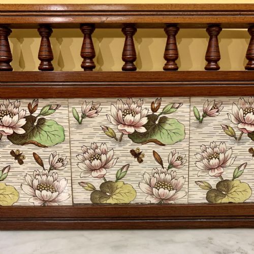 VICTORIAN MAHOGANY WASHSTAND WITH MARBLE TOP AND GALLERY TILED BACK STAND - ADDITIONAL PHOTO 6