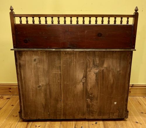 VICTORIAN MAHOGANY WASHSTAND WITH MARBLE TOP AND GALLERY TILED BACK STAND - ADDITIONAL PHOTO 14