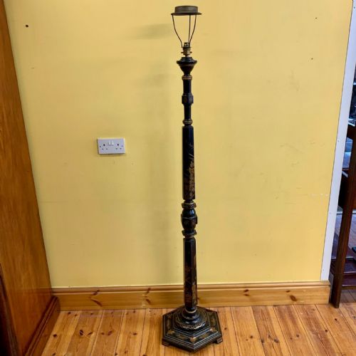 circa 1910 english japanned standard lamp - CATEGORY: ANTIQUE LIGHTING - DATED 1910