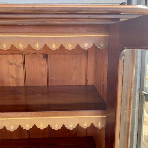 VICTORIAN MAHOGANY BOOKCASE WITH 2 GLAZED DOORS COMPLETE WITH KEY - ADDITIONAL PHOTO 7