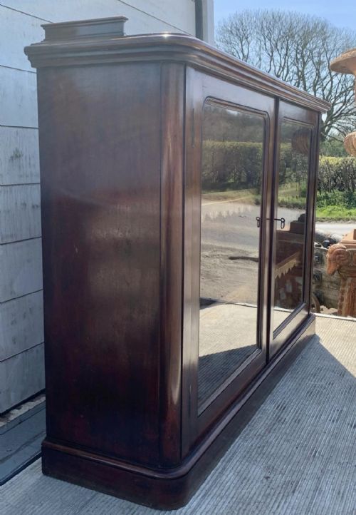 VICTORIAN MAHOGANY BOOKCASE WITH 2 GLAZED DOORS COMPLETE WITH KEY - ADDITIONAL PHOTO 13