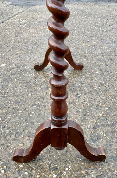 VICTORIAN MAHOGANY TOWEL RAIL ON BARLEY TWIST LEGS AND WITH SPLAYED FEET - ADDITIONAL PHOTO 5
