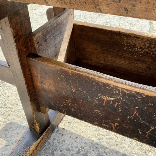 CIRCA 1900 LARGE PINE CARPENTER'S BENCH WITH BOTH VICES WORKING - ADDITIONAL PHOTO 15