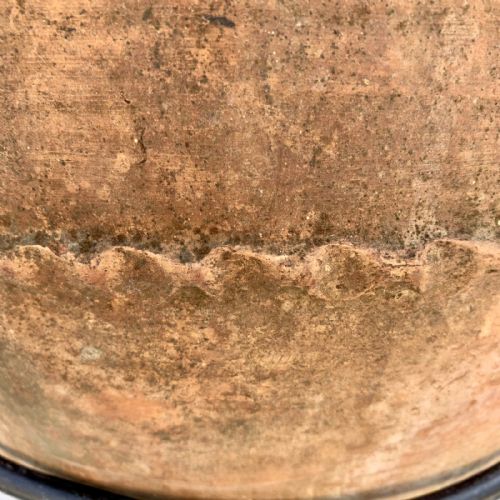 19TH CENTURY PART GLAZED TERRACOTTA OIL JAR ON ASSOCIATED IRON STAND - ADDITIONAL PHOTO 6