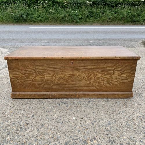 victorian pine blanket box with internal candle box and a hidden drawer - CATEGORY: ANTIQUE CHESTS - DATED VICTORIAN