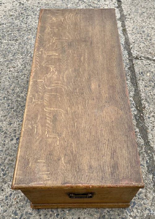 VICTORIAN PINE BLANKET BOX WITH INTERNAL CANDLE BOX AND A HIDDEN DRAWER - ADDITIONAL PHOTO 3