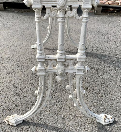 VICTORIAN CAST IRON PUB TABLE WITH MARBLE TOP - ADDITIONAL PHOTO 8