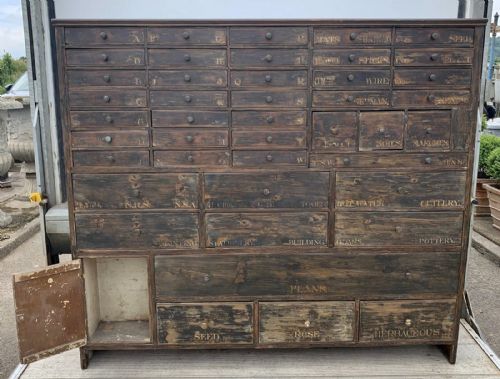 19TH CENTURY PINE BANK OF 43 DRAWERS AND 1 CUPBOARD IN ORIGINAL FINISH - ADDITIONAL PHOTO 14
