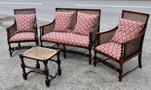 EDWARDIAN OAK BERGERE SUITE - ADDITIONAL PHOTO 1