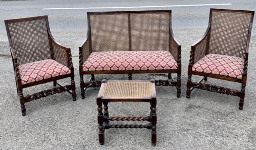 EDWARDIAN OAK BERGERE SUITE - ADDITIONAL PHOTO 2