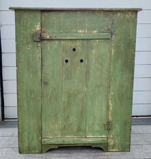 19th century larder cupboard with layers of old paint - CATEGORY: ANTIQUE CUPBOARDS - DATED 19TH CENTURY
