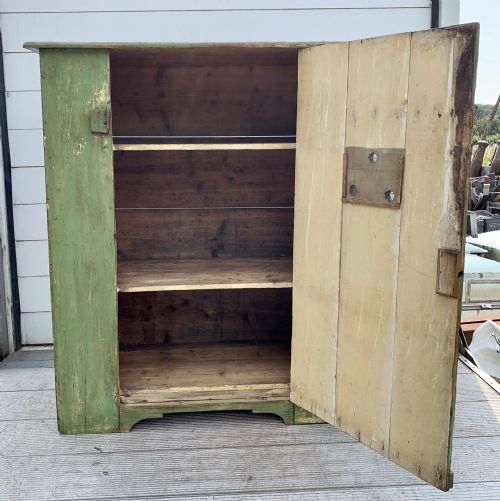 19TH CENTURY LARDER CUPBOARD WITH LAYERS OF OLD PAINT - ADDITIONAL PHOTO 1