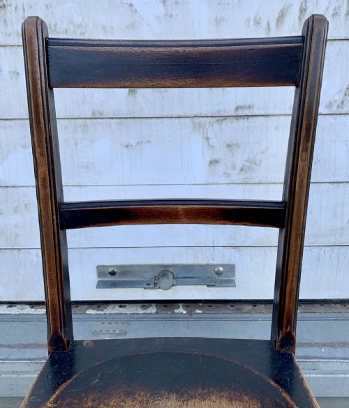 SET OF SIX VICTORIAN MAHOGANY BOW BACK KITCHEN CHAIRS IN ORIGINAL FINISH - ADDITIONAL PHOTO 2