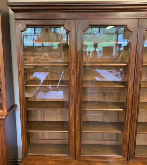 EARLY VICTORIAN 1850 MAHOGANY GLAZED BOOKCASE COMPLETE WITH KEYS - ADDITIONAL PHOTO 2