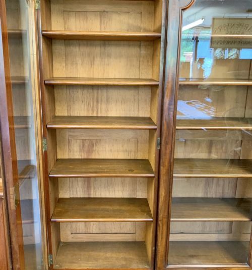 EARLY VICTORIAN 1850 MAHOGANY GLAZED BOOKCASE COMPLETE WITH KEYS - ADDITIONAL PHOTO 6