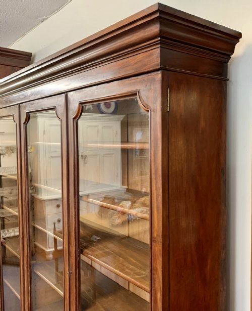EARLY VICTORIAN 1850 MAHOGANY GLAZED BOOKCASE COMPLETE WITH KEYS - ADDITIONAL PHOTO 16