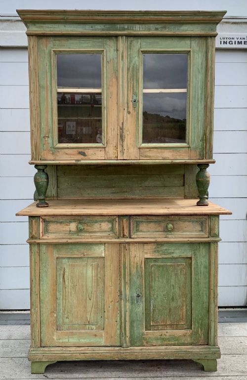 19th century east european painted pine dresser in original paint - CATEGORY: ANTIQUE CABINETS - DATED 19TH CENTURY
