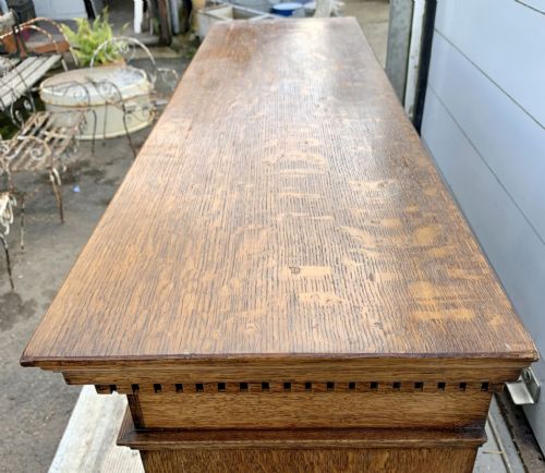 EDWARDIAN OAK GLAZED BOOKCASE COMPLETE WITH KEY - ADDITIONAL PHOTO 4
