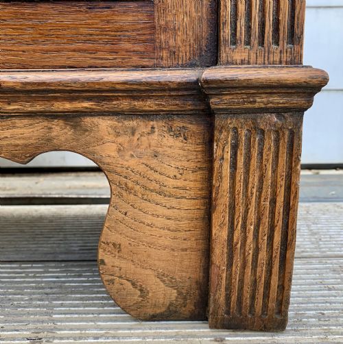 EDWARDIAN OAK GLAZED BOOKCASE COMPLETE WITH KEY - ADDITIONAL PHOTO 6