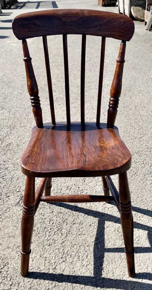SET OF 4 VICTORIAN ELM AND BEECH STICK BACK CHAIRS - ADDITIONAL PHOTO 1