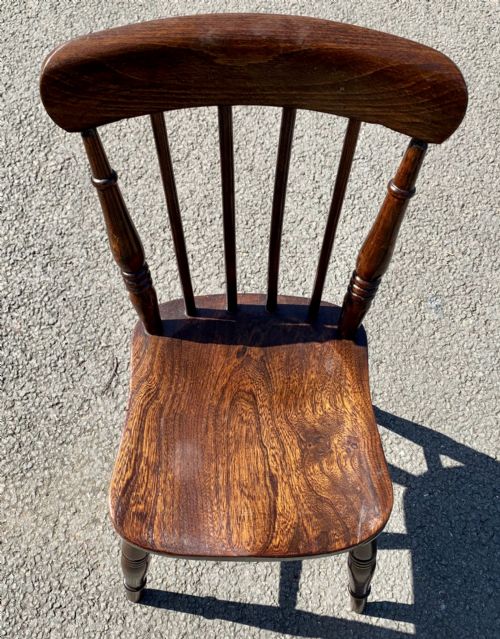 SET OF 4 VICTORIAN ELM AND BEECH STICK BACK CHAIRS - ADDITIONAL PHOTO 2