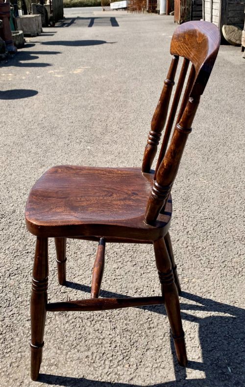 SET OF 4 VICTORIAN ELM AND BEECH STICK BACK CHAIRS - ADDITIONAL PHOTO 3