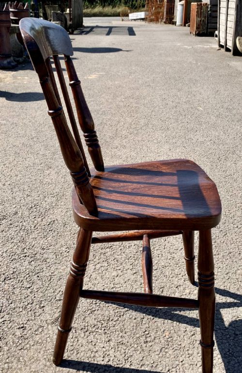 SET OF 4 VICTORIAN ELM AND BEECH STICK BACK CHAIRS - ADDITIONAL PHOTO 4